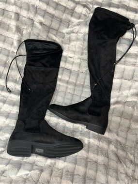 Kohl's Black Over-the-Knee Drawstring Boots